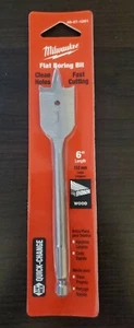 6 Pack Milwaukee 48-27-1001 1" x 6" L x 1/4" Hex Flat Boring Spade Bit New - Picture 1 of 3