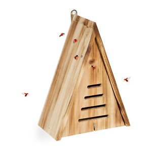 Triangular Ladybird House Insect Hotel Wood Hotel Hibernation Shelter Hang Up