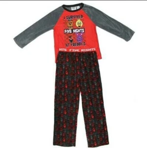 Five Nights At Freddy's 2-Piece Boys Pajamas Set Red/Grey Size 8. NWT  - Picture 1 of 4