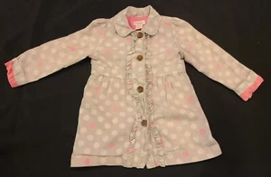 Pre-Owned Genuine Kids From Oshkosh Girls Size 5T Button Up Jacket Gray And Pink - Picture 1 of 4