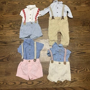 Shorts/pants Shirt Suspenders Set Of 4 Mix And Match All 6-9 Months Cat&Jack - Picture 1 of 10