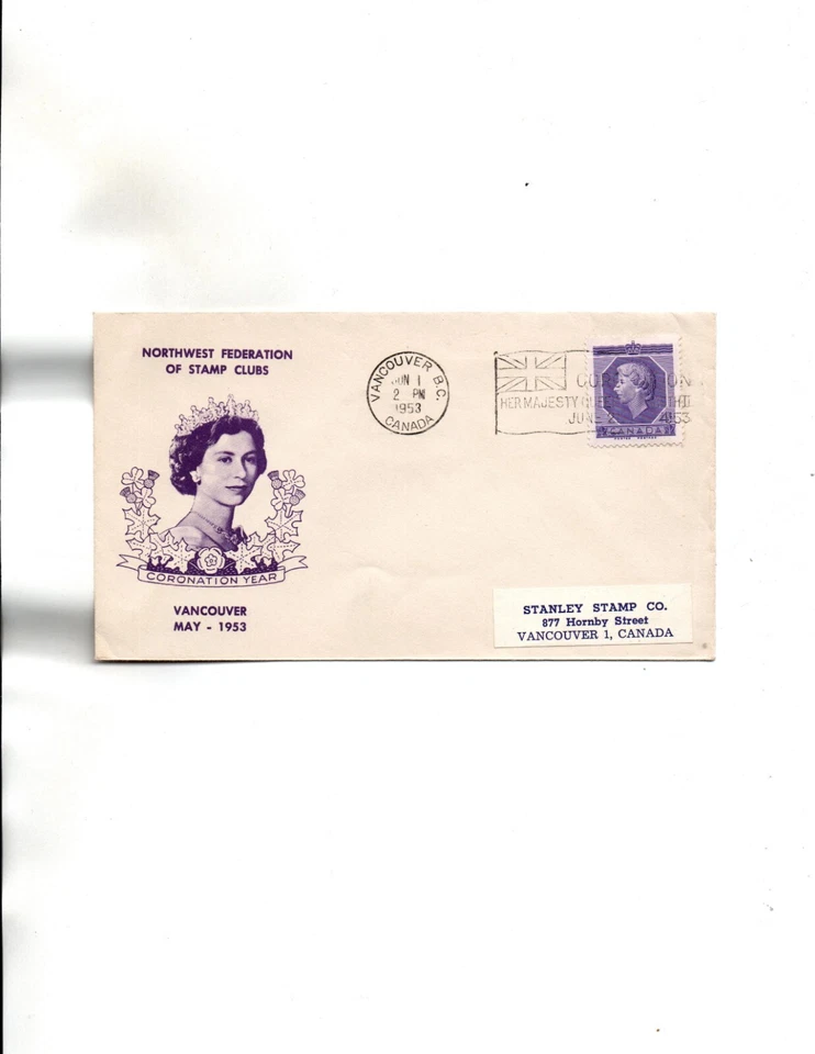 Sc#330 FDC NORTHWEST FEDERATION of STAMP CLUBS cachet Royalty - Image 1 of 1