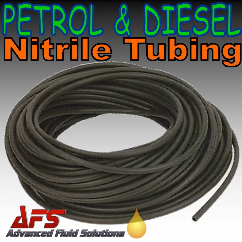 Nitrile Rubber Black Smooth Fuel Tube Petrol Diesel Oil Line Hose Pipe Tubing UK - Image 1 of 1