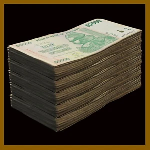 500x Zimbabwe 50 Thousand Dollar Bundle Brick Bill Paper Money 2008 P-74 Cir - Picture 1 of 5