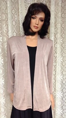 CHAQUETA CÁRDIGAN DRAPEADO TEJIDO POLI SPANDEX JOSTAR TOP Taupe TRAVEL S M L XL 2X 3X Foto 1 de 4
