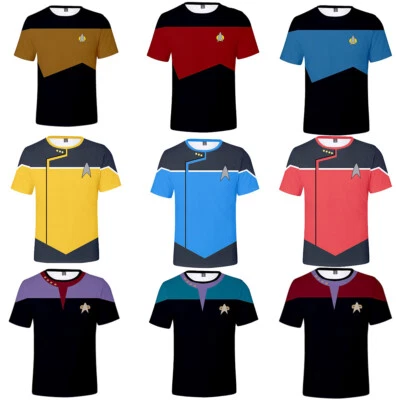 MARKENLOS The Next Generation Captain Picard 3D T-Shirts DSN Starfleet Sports Fitness Top