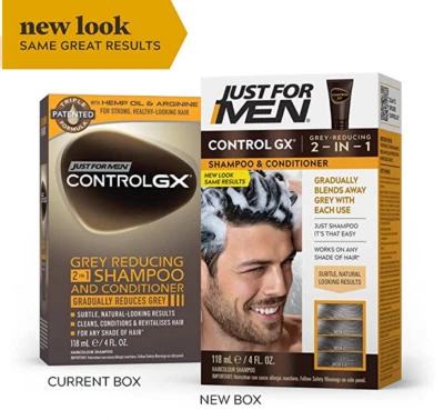 Just For Men Control GX Grey Reducing 2 in 1 Shampoo and Conditioner, Gradually  - Image 1 of 3
