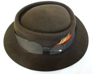 Biltmore königsbraun Fell Filz ovale Krone Fedora/Porkpie Hut Kanada hergestellt - 62/7,75 - Bild 1 von 11