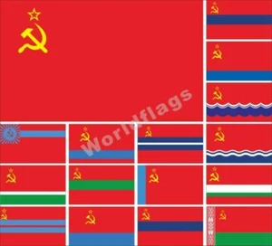 USSR Flag Latvia Lithuania Moldavia Russia Tajikistan Turkmenia Ukraine Karelia - Picture 1 of 22