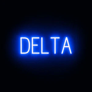 SpellBrite DELTA Sign | Neon Delta Sign Look, LED Light | 20.1" x 6.3" - Picture 1 of 11