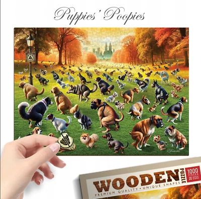 WOODEN CITY Holzpuzzle Puzzle Puppies Poopies  1010 Teile  Geschenkidee - Bild 1 von 4