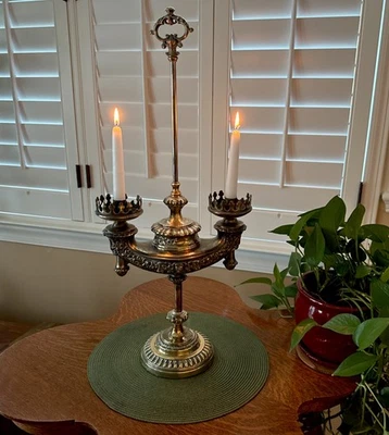 Vintage Harvard Student Kerosine “Genie”Lamp 26” x 12” Possibly a Wild & Wessel? - Image 1 of 4