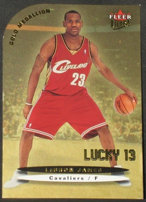 LeBron James 2003-04 Fleer Ultra Gold Medallion Lucky 13 Rookie #171 Cavaliers - Image 1 of 2