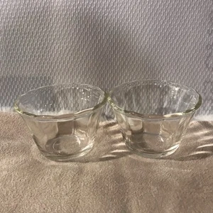 Vintage Anchor Hocking Fire-king 5 oz Clear Custard Cups #422 Set of 2 1960's - Picture 1 of 13