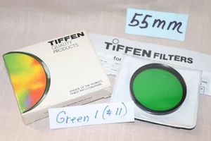 New Vtg TIFFEN 55mm 1 GREEN #11 FILTER USA, 55mm Green X1 #11 Filter - Bad Box - Picture 1 of 12