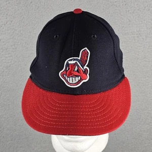 Cleveland Indians Mütze Kappe nicht verstellbar Herren 6 7/8 marineblau rot MLB Baseball New Era - Bild 1 von 10