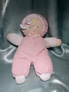 Eden Baby Doll /Pink Terrycloth Waffle Plush Blond Girl Blue Eyes-Free Shipping - Picture 1 of 6