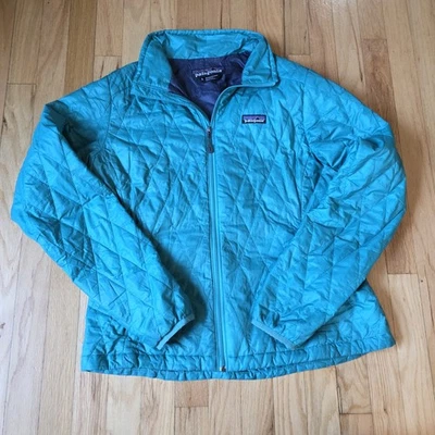 Patagonia Womens Jacket Green Turquoise Size Large Winter Warm Clothes - Image 1 of 4