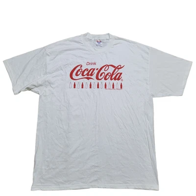 VTG Coca Cola Shirt 2XL Men Graphic Cotton Heavyweight Hanes Coke Smile 90s - Image 1 of 4