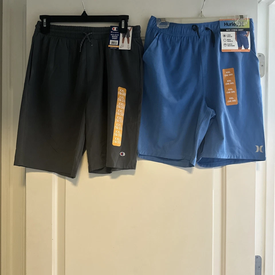 Pantalones Cortos Hurley Champion Niño Elásticos con Cordón Talla 18/20 XXL Gris Azul Nuevos con Etiquetas Foto 1 de 1
