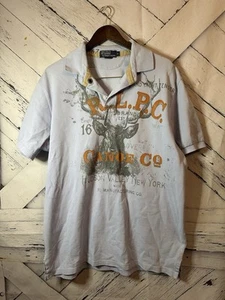 Camisa Polo Ralph Lauren De Colección Para Hombres Grande L Azul Claro RLPC Canoa Ciervo Nueva York - Imagen 1 de 9