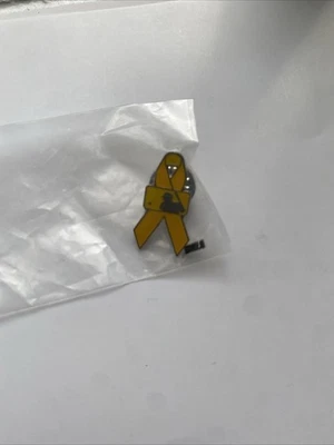 CHILDHOOD Cancer Yellow Ribbon Awareness MLB Atlanta Braves Baseball Pin Lapel - Image 1 of 2