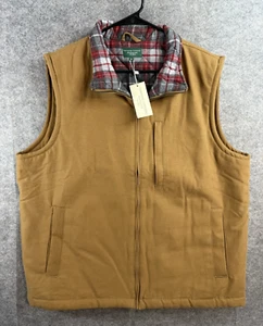 NWT Hammacher Schlemmer Vest Mens XL Brown Rancher's Flannel Lined Insulated - Picture 1 of 8