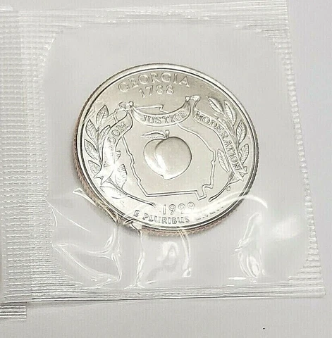 1999 P GEORGIA STATE QUARTER  In Mint Cello (VERY NICE COIN) Cover