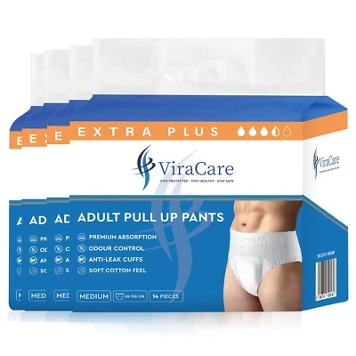 VIRACARE 56 x Incontinence Pants Women & Men | Medium | Extra Plus | Premium Absorption |