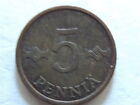 1972 Finland Five (5) Penni Coin