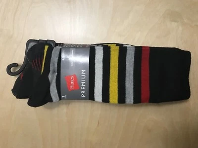 Paquete de 3 calcetines de vestir divertidos Hanes de moda premium para hombre talla 6-12 nuevos con etiquetas Foto 1 de 4