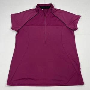 Camisa de golf Adidas para mujer grande púrpura 1/2 cremallera pulóver manga corta rendimiento - Imagen 1 de 10