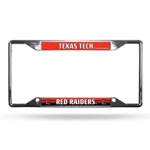Texas Tech Red Raiders EZ View Chrome License Plate Frame. #12/A109 - Picture 1 of 1