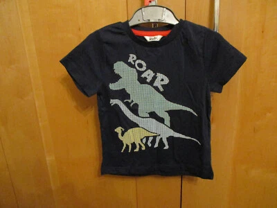 Baby Boy's Dinosaur T Shirt Navy Blue 18 - 24 Months Roar Raised Motif M&Co Kids - Image 1 of 4