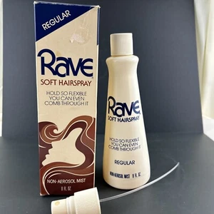 Vintage 1980s RAVE SOFT HAIRSPRAY - Unscented Non-Aerosol Soft Touch 8 oz NEW - Picture 1 of 11