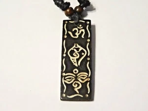 TIBETAN ETHNIC PENDANT NECKLACE  ~YAK BONE SCULPTURE PENDANT NECKLACE - Bild 1 von 5
