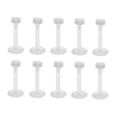 10er Pack Klare, Flexible Acrylkugel Labret Lippenring Tragus  Ohrstecker - Bild 1 von 4