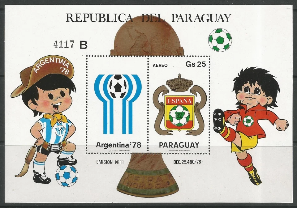 STAMPS-PARAGUAY. 1979. Espana 82 World Cup Football Miniature Sheet. MNH - Image 1 of 1