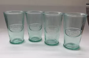 Set 4 Amici Italy Recycled Glass Drinking Glasses 2-Jus De Fruits, 2-Cow Design - Picture 1 of 9