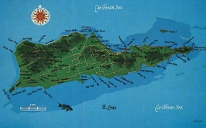 US Virgin Islands Luftbild stilisierte Karte Inseln - Bild 1 von 2