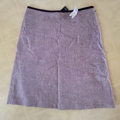 Falda George Me Diseñada por Mark Eisen Talla 8 Mezcla de Lana Tweed Hasta la Rodilla NUEVA Foto 1 de 3