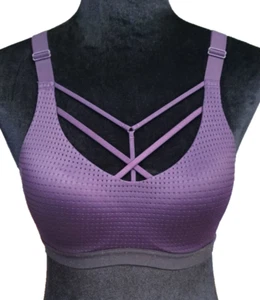 Sujetador deportivo Victoria talla 32C púrpura oscuro inalámbrico espalda cruzada - Imagen 1 de 8