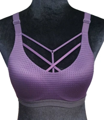 Sutiã esportivo Victoria Sport tamanho 32C roxo escuro sem fio costas cruzadas - Imagem 1 de 4