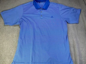 Adidas Climalite Mens Size XXL Blue Striped Golf Active Wear Polo Shirt  - Picture 1 of 5