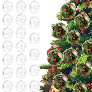 20 X Transparente Kugeln für Füllung 10cm Plastik Klar Weihnachtsbaum Basteln - Imagen 1 de 7