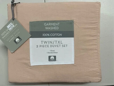 Juego de edredón de 2 piezas doble/XL lavado 100 % algodón - rubor Foto 1 de 2