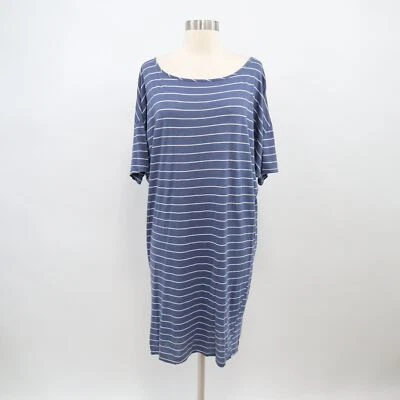 Michael Stars T-Shirt Dress Womens OS One Size Striped Blue White Jersey Scoop - Image 1 of 4