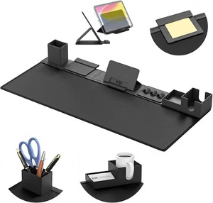 Desk Pad and Organizer Set, 6 in 1 Mouse Mat with Magnetic Desktop Storage Acces - Picture 1 of 9