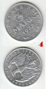Münzen ECHT SILBER Deutsches Reich 3 Mark + 200 Mark + 500 Mark Alu 1923 1922 - Bild 1 von 5