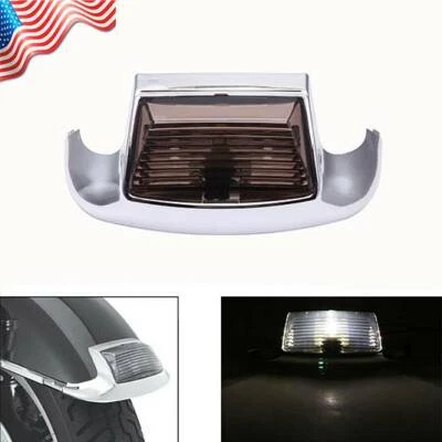 Smoke Front LED Fender Tip Light For Harley Electra Glide Ultra Limited Dyna US - Image 1 of 4